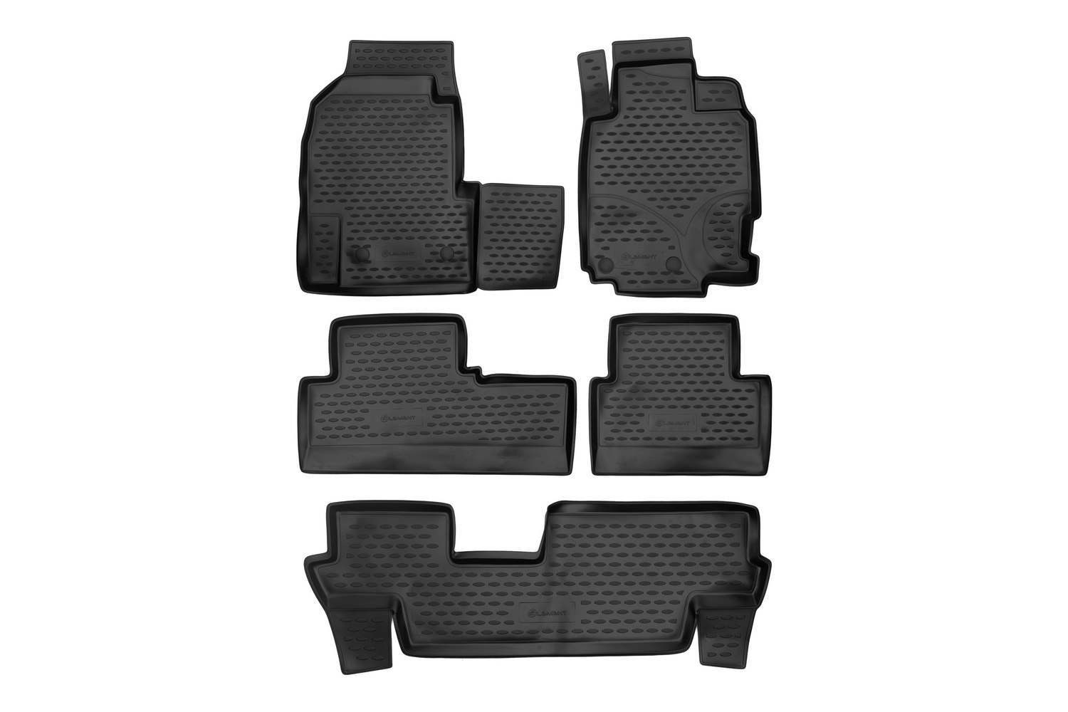 Коврики в салон для HONDA Odyssey RA6 JDM 1999-2003, правый руль, 3 ряда, 5 шт. (полиуретан) / Хонда Одиссей