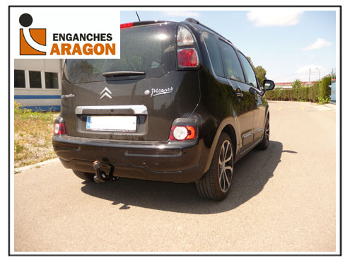 ТСУ для CITROEN C3 Picasso 2009-, Тип шара: Горизонтальный, условно-съемный (лебединая шея) (A) / Ситроен C3 Пикассо