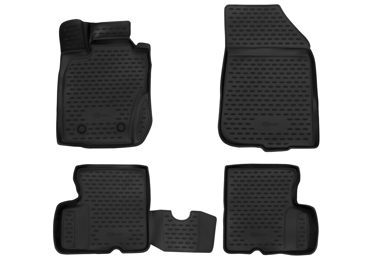Коврики в салон 3D для RENAULT Duster 2011-2015 4WD внедорожник FORMAT 4 шт. черный полиуретан / Рено Дастер