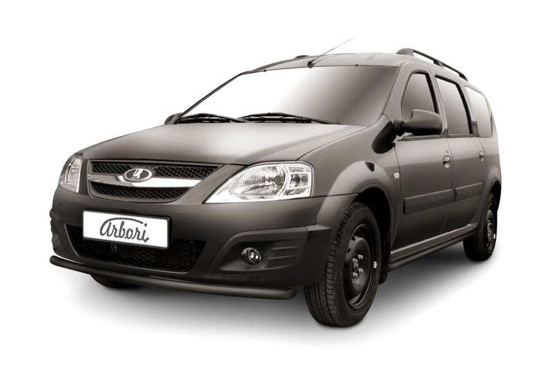 Защита переднего бампера d42 Arbori черн. для LADA LARGUS 2012-нв / Лада Ларгус