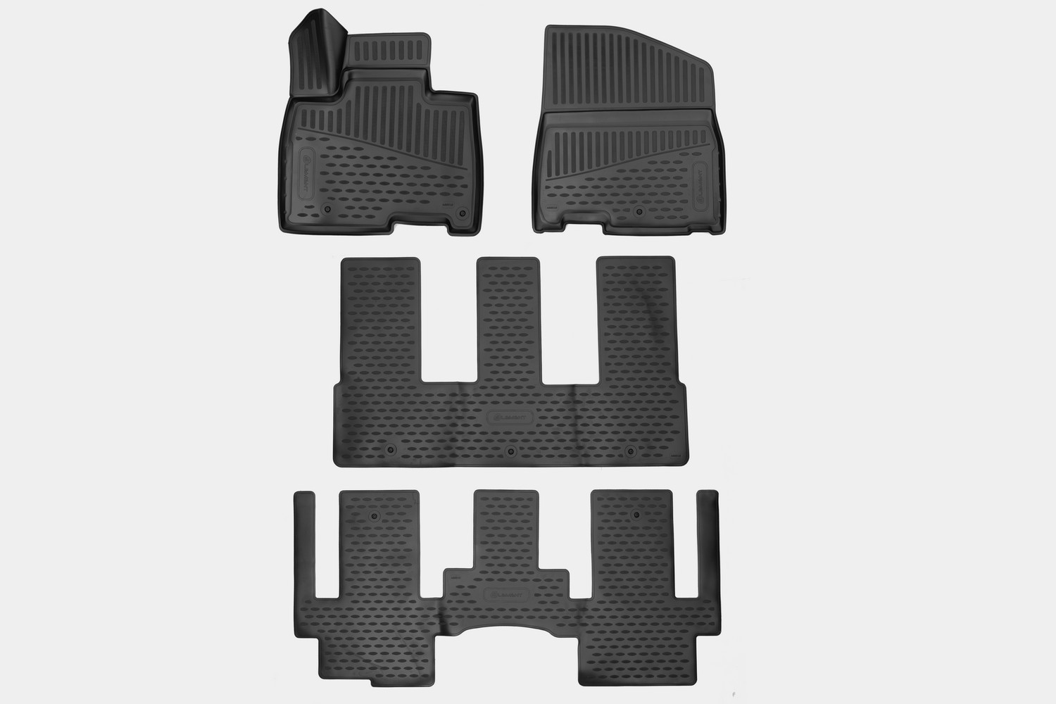 Коврики в салон 3D для KIA Carnival 2020-н.в. (IV) Prestige минивэн Element 4 шт. черный полиуретан / Киа Карнивал