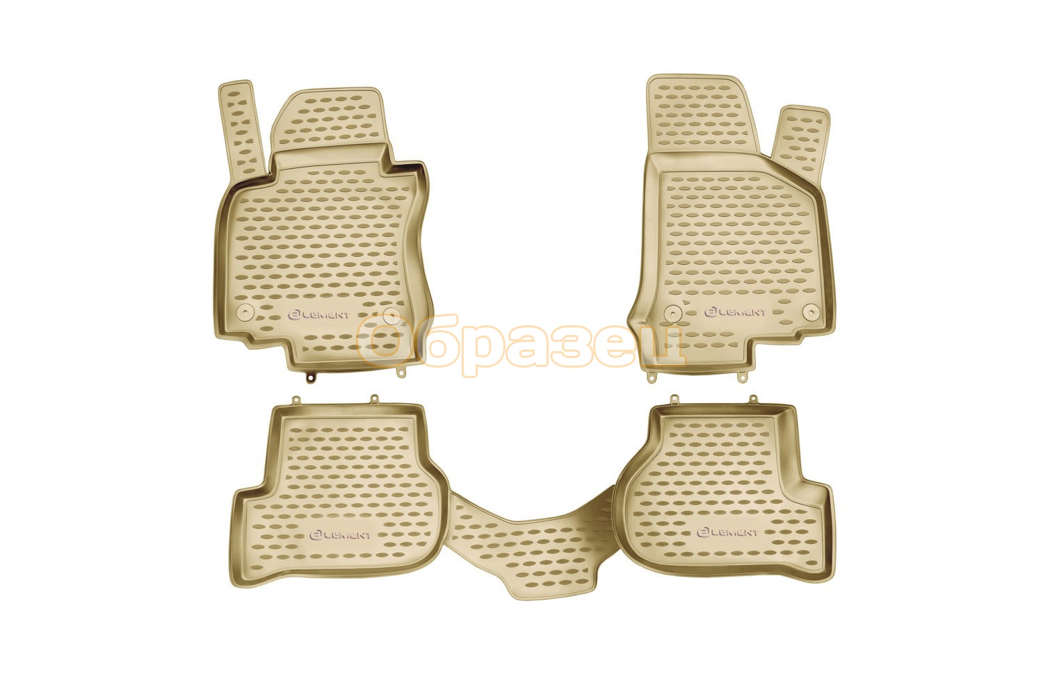Коврики в салон VW Touareg II 2010-2015, 2015-03/2018, 4 шт. (полиуретан, бежевые) / Фольксваген Туарег