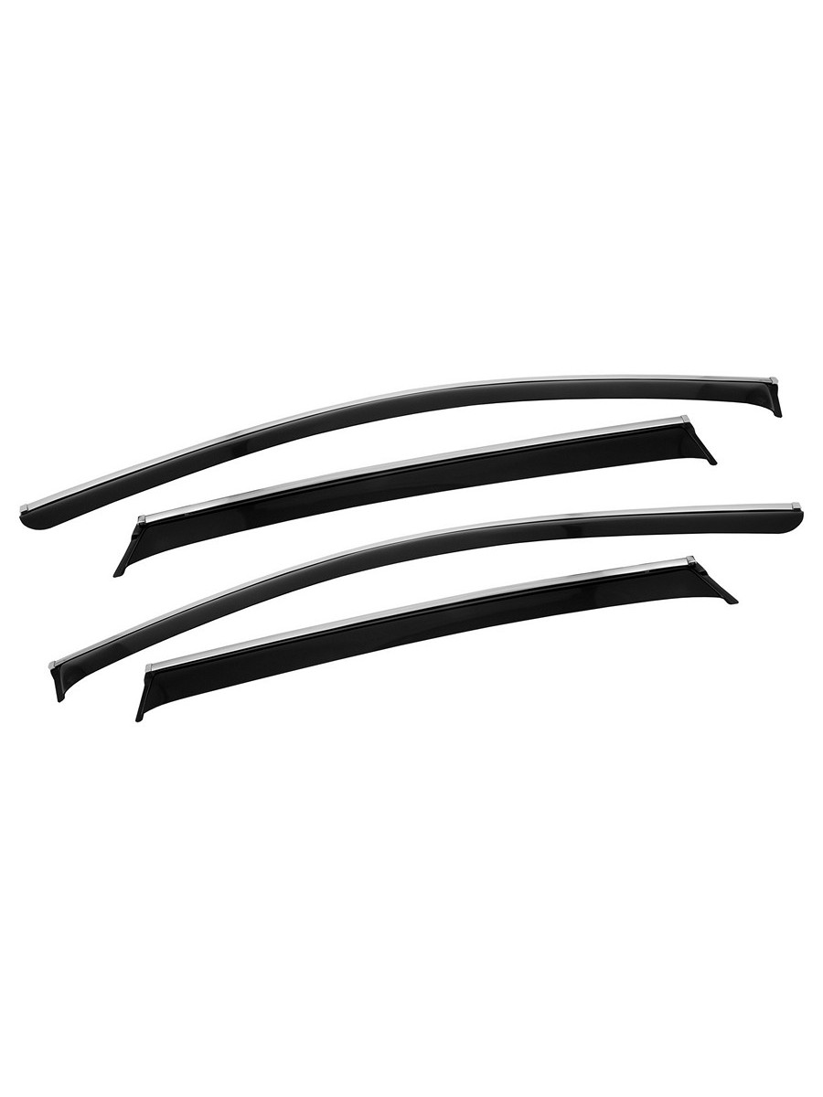 Дефлекторы окон хром Honda CR-V III 2006-2012, 4 шт., ветровики CHROMEX / Хонда ЦРВ