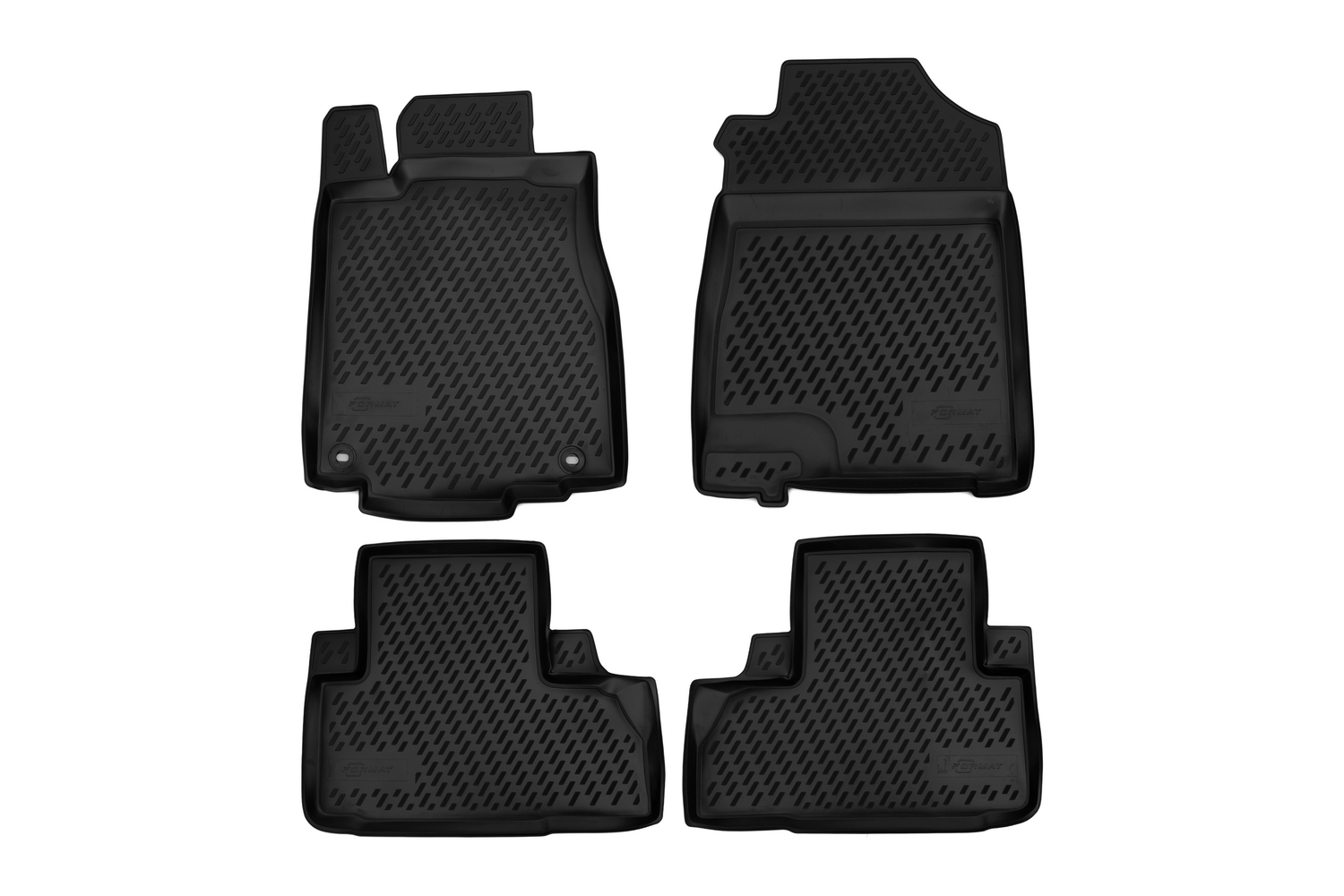 Коврики в салон 2D для HONDA CR-V 2011-2015 (IV), 2014-2018 (IV рест.) внедорожник FORMAT черный полиуретан / Хонда ЦРВ