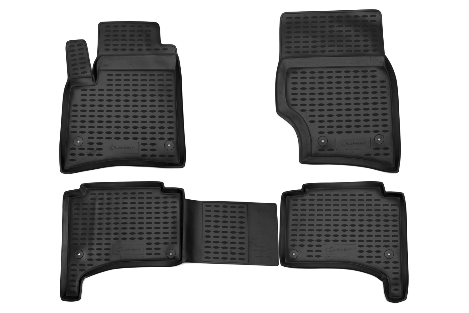 Коврики в салон для VW Touareg (I, Ir) 2002-2010, 4 шт., под штатный круглый крепеж (полиуретан) / Фольксваген Туарег