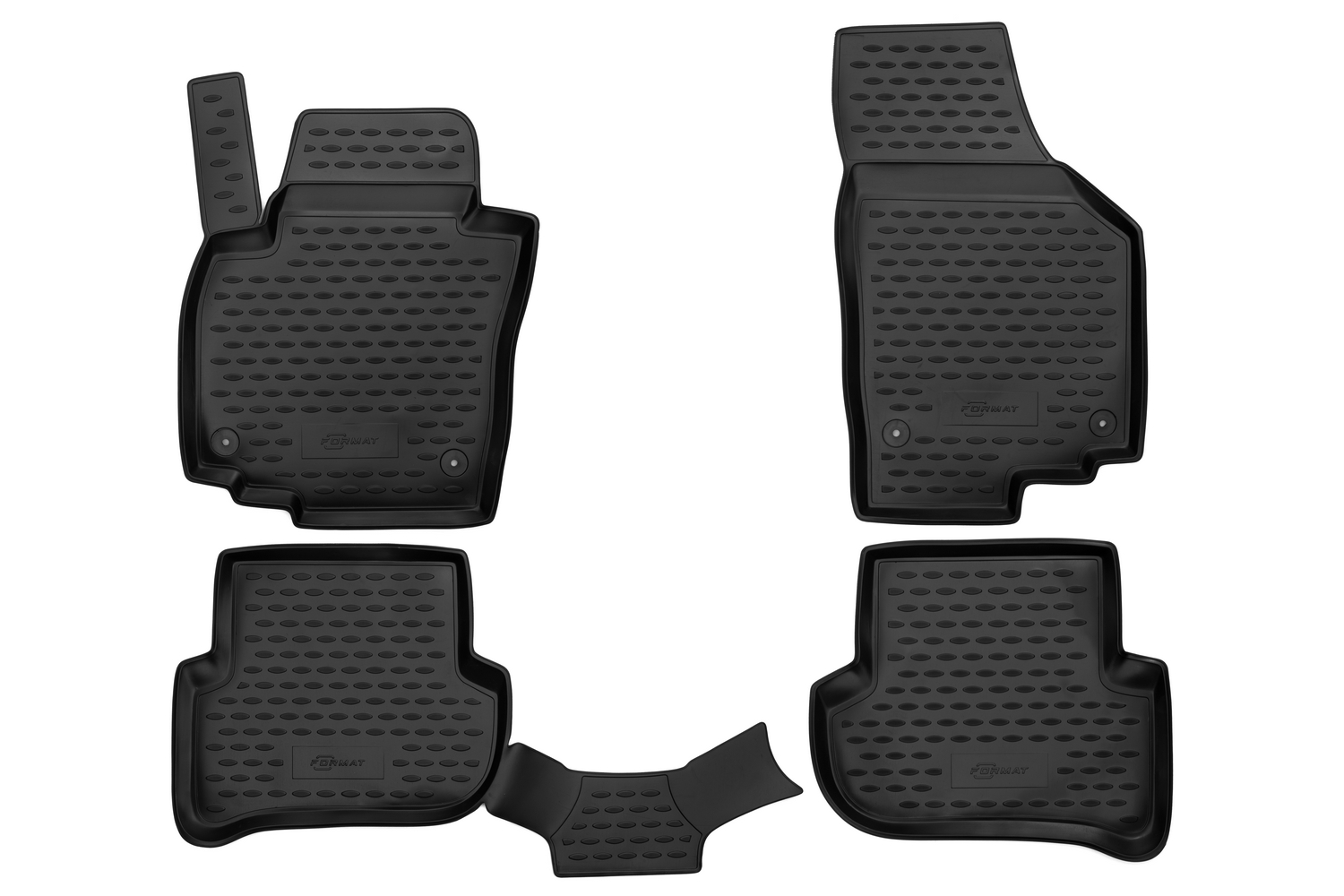 Коврики в салон 2D для SKODA Yeti 2009-2014 (I), 2013-2018 (I рест.) внедорожник FORMAT черный полиуретан / Шкода Йети