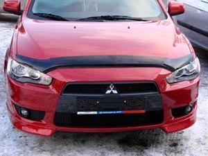 Дефлектор капота темный для MITSUBISHI LANCER 2007-, NLD.SMILAN0712 / Митсубиси Лансер