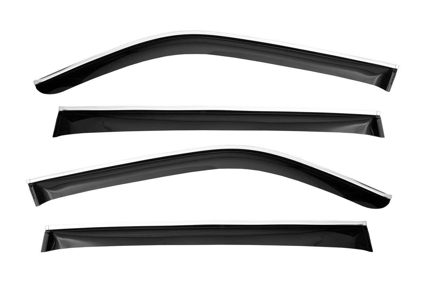 Дефлекторы окон хром TOYOTA Land Cruiser 300, 2021-, 4шт., ветровики CHROMEX / Тойота Ленд крузер