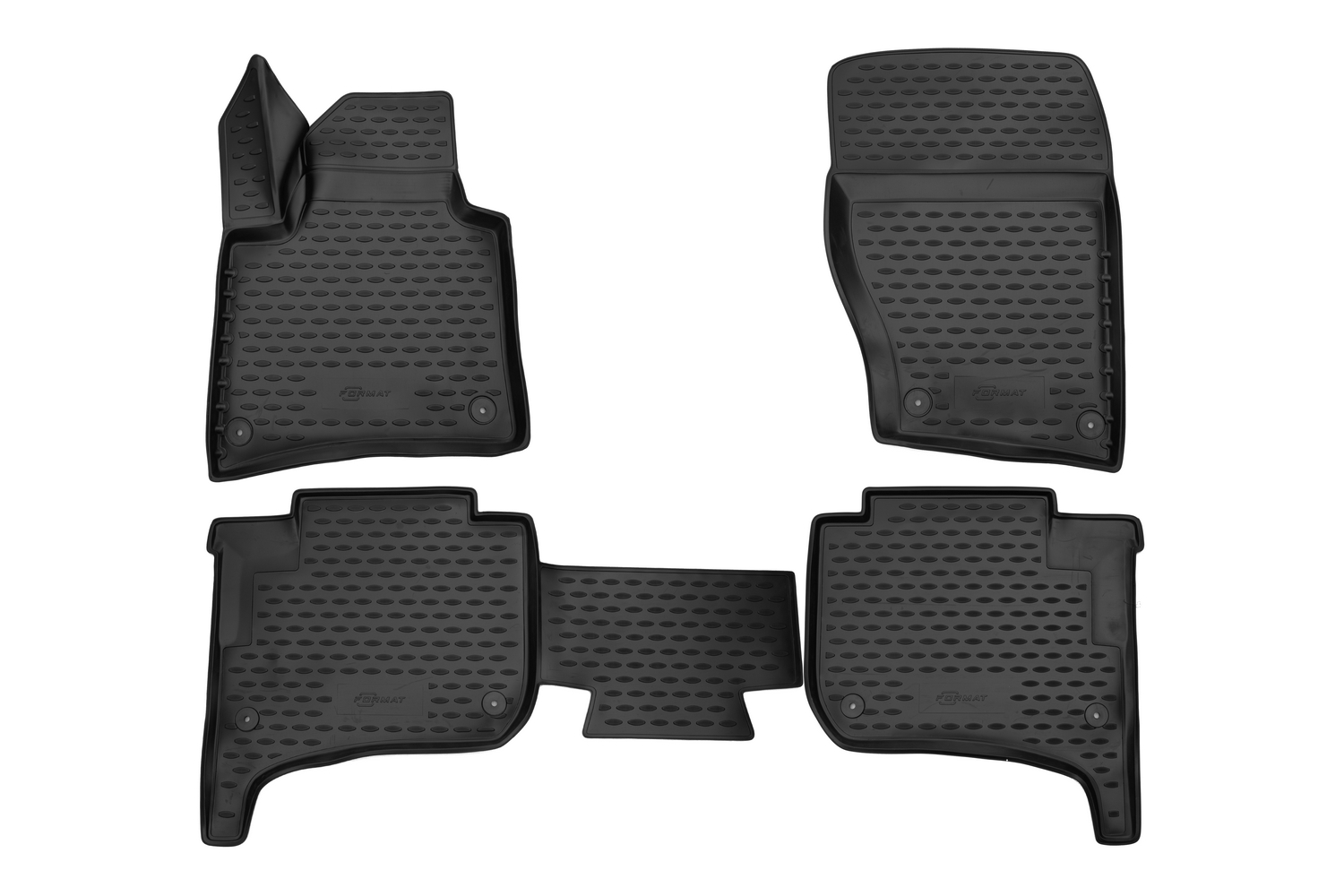 Коврики в салон 3D для Volkswagen Touareg 2010-2015 (II), 2015-2018 (II рестайлинг) внедорожник FORMAT 4 шт. черный полиуретан / Фольксваген Туарег