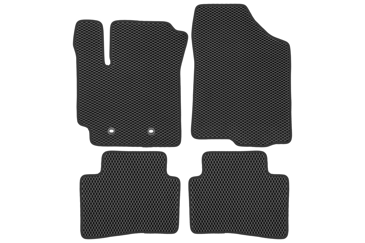 Коврики в салон EVA для KIA Seltos (KX3) 2WD/4WD 2020-, кросс.,(черная окантовка), 4шт./Киа Селтос (Китай)