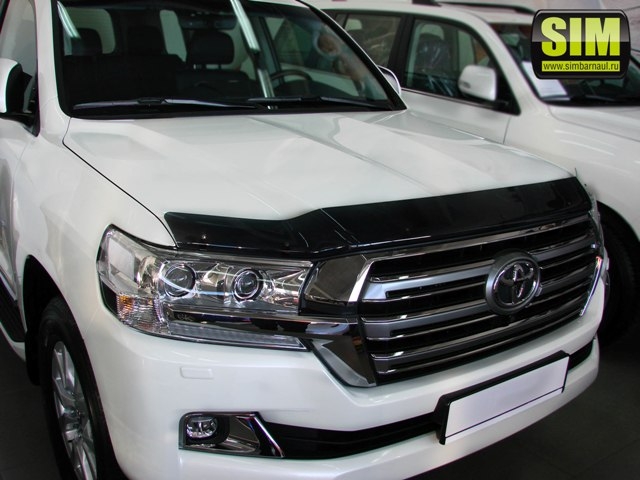 Дефлектор капота темный TOYOTA LC 200, 2015- / Тойота Ленд крузер