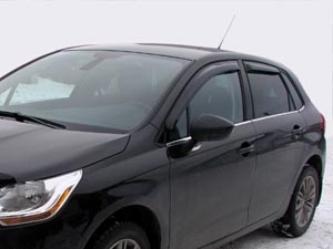 Дефлекторы боковых окон Citroen С4, 2011-, HB, 5дв, 4ч., темный / Ситроен С4