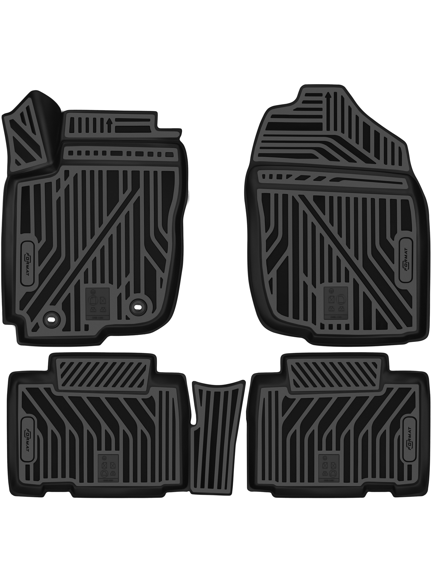 Коврики в салон 3D для TOYOTA RAV4 2012-2015 (IV), 2015-2019 (IV рест.) внедорожник 5 дв. FORMAT черный полиуретан / Тойота Рав 4