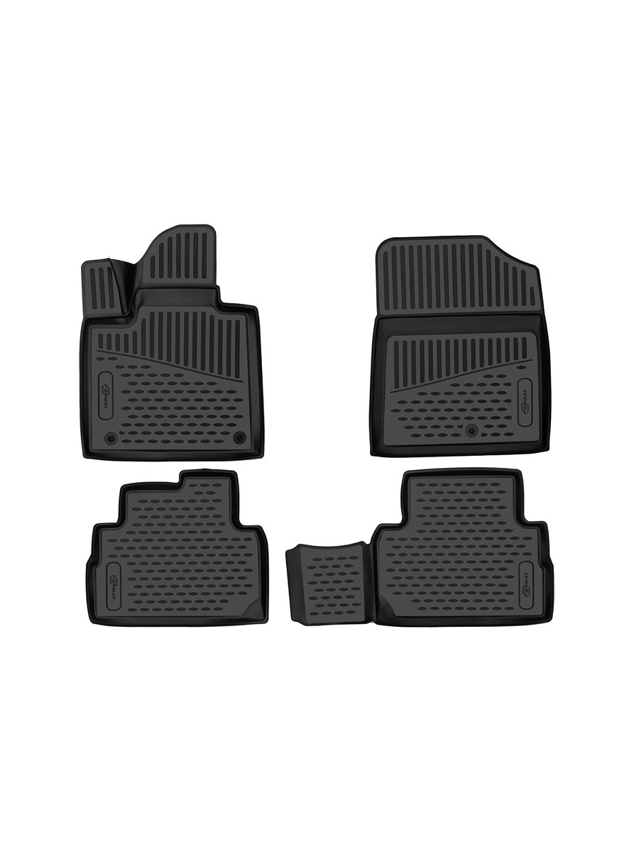 Коврики 3D в салон подходят для HYUNDAI Santa Fe, 2021-, Внед, 5 мест,  4шт. (Повышенная устойчивость, повышенная износостойкость) / Хендай Санта Фе