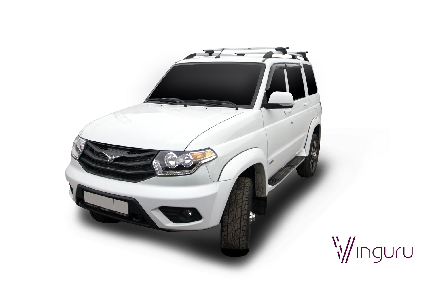 Дефлекторы окон Vinguru UAZ PatRiot 2005- /накладные/скотч/к-т 4 шт./литьевой поликарбонат / Патриот