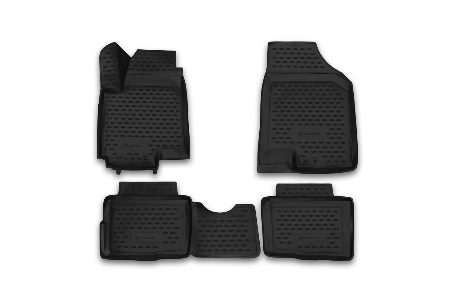 Коврики 3D в салон для KIA Soul (I) 2008-2014, 4 шт. (полиуретан) / Киа Сол