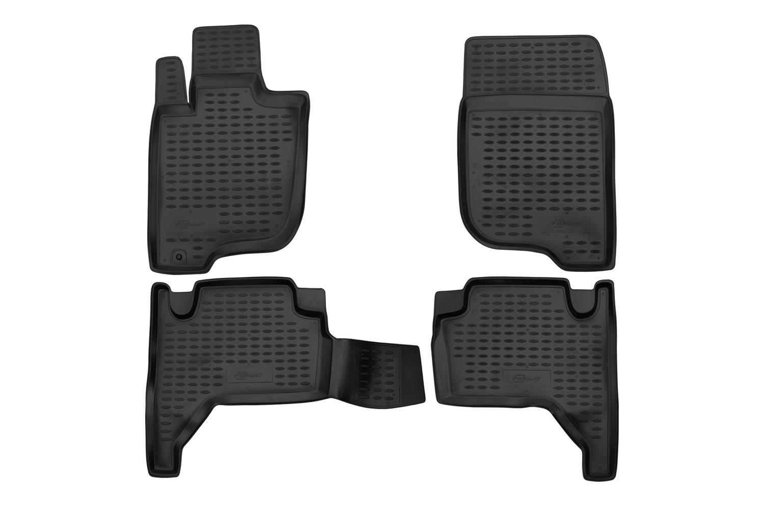 Коврики в салон 2D для MITSUBISHI L-200 2005-2015 (IV) пикап FORMAT 4 шт. черный полиуретан / Митсубиси Л200