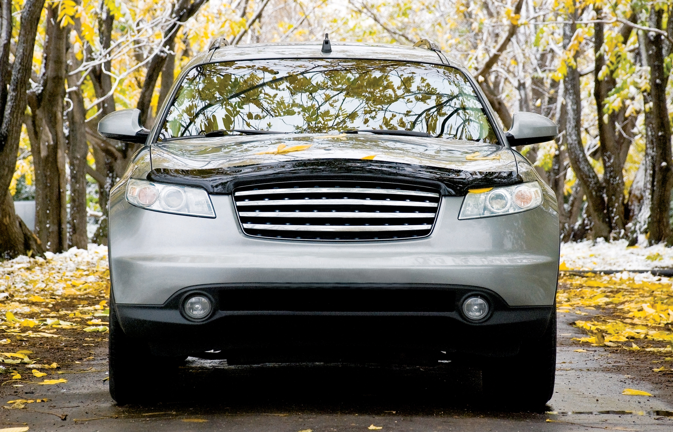 Дефлектор капота (с подгибом, темный) MITSUBISHI OUTLANDER 2013- / Митсубиси Аутлендер