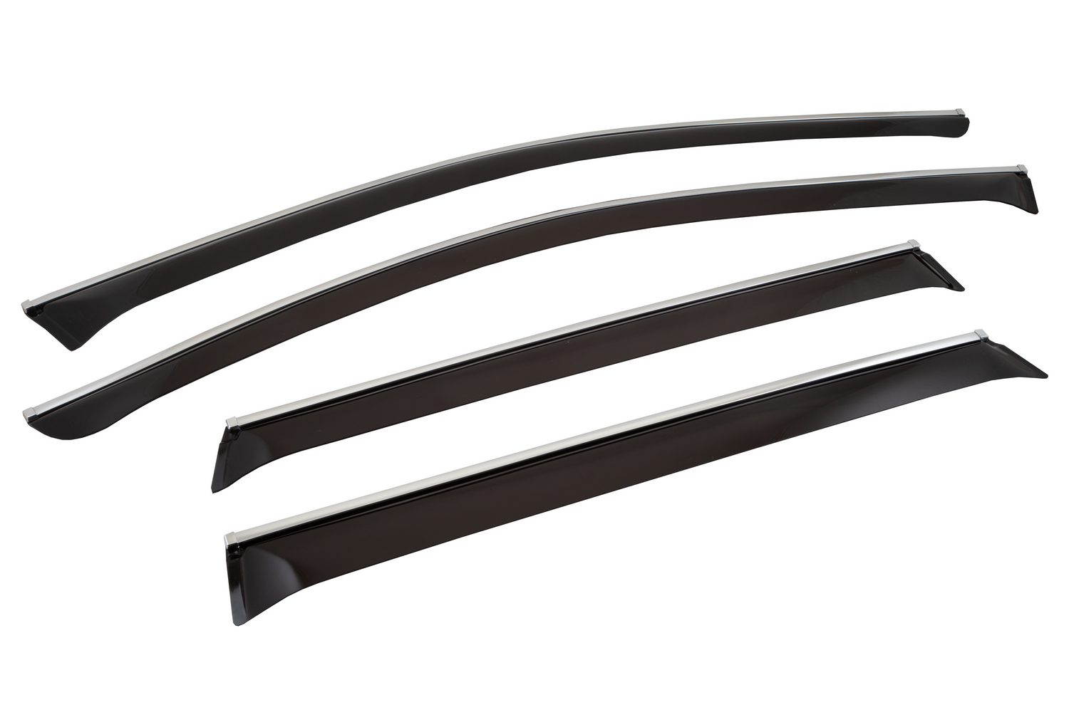 Дефлекторы окон хром VOLKSWAGEN TOUAREG II 2010-, 4 шт., ветровики CHROMEX / Фольксваген Туарег