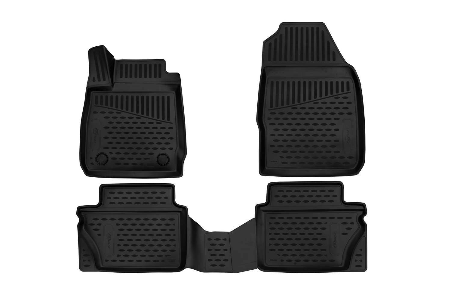 Коврики в салон 3D для FORD Fiesta 2012-2019 (Mk6 рестайлинг) хэтчбек FORMAT 4 шт. черный полиуретан / Форд Фиеста