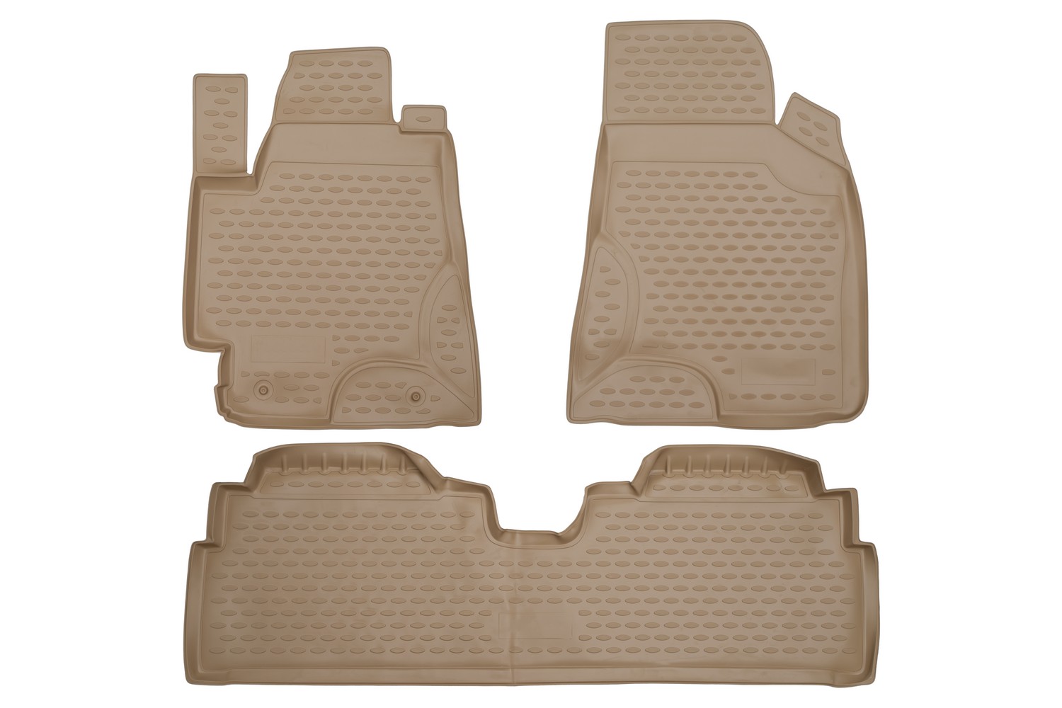 Коврики в салон TOYOTA Highlander (I, ХU20), 2001-2007, 3 шт. бежевый (полиуретан) / Тойота Хайлендер