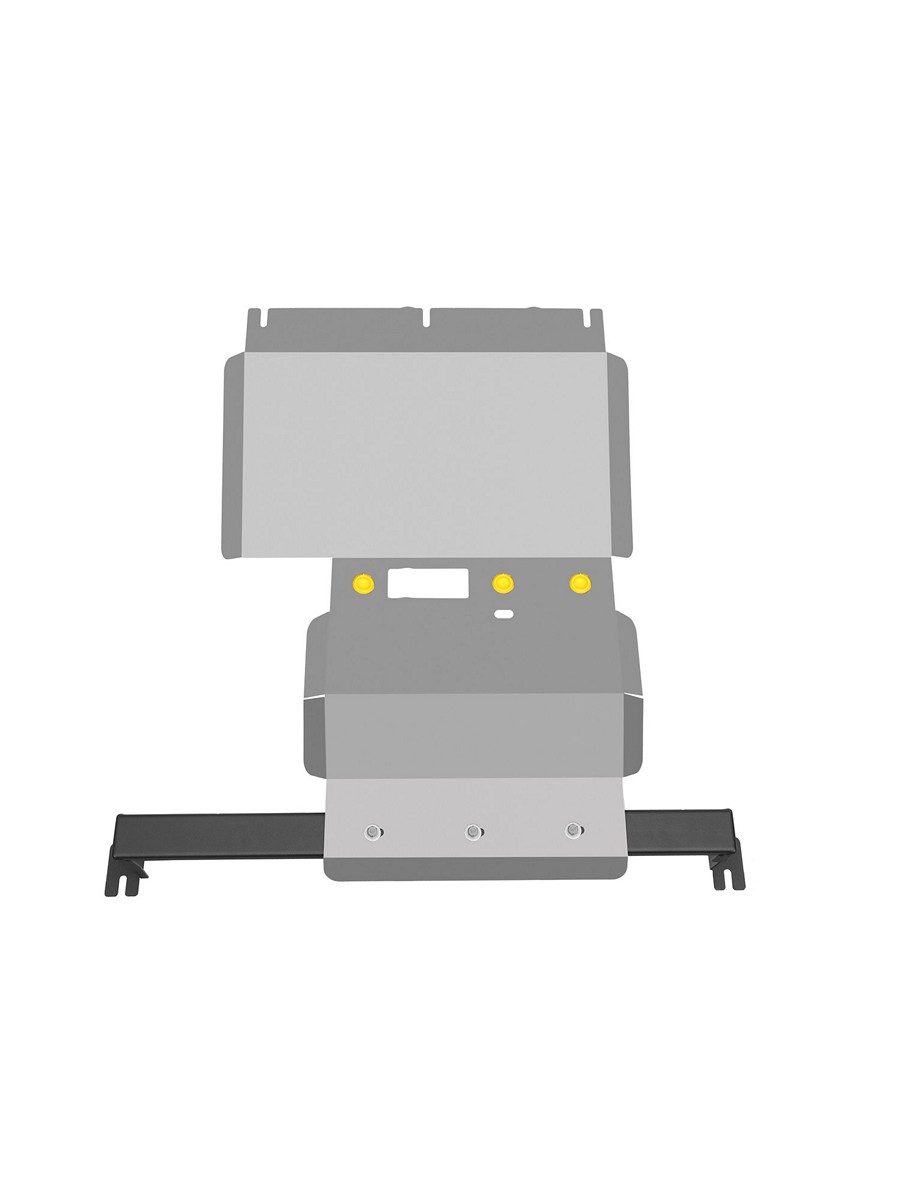 Защита коробки передач и раздаточной коробки (с креп.) для Mercedes-Benz (Hymer) Grand Canyon S (2024-н.в.) 2.0 диз. AT 4WD (алюминий, 3 мм) / Мерседе