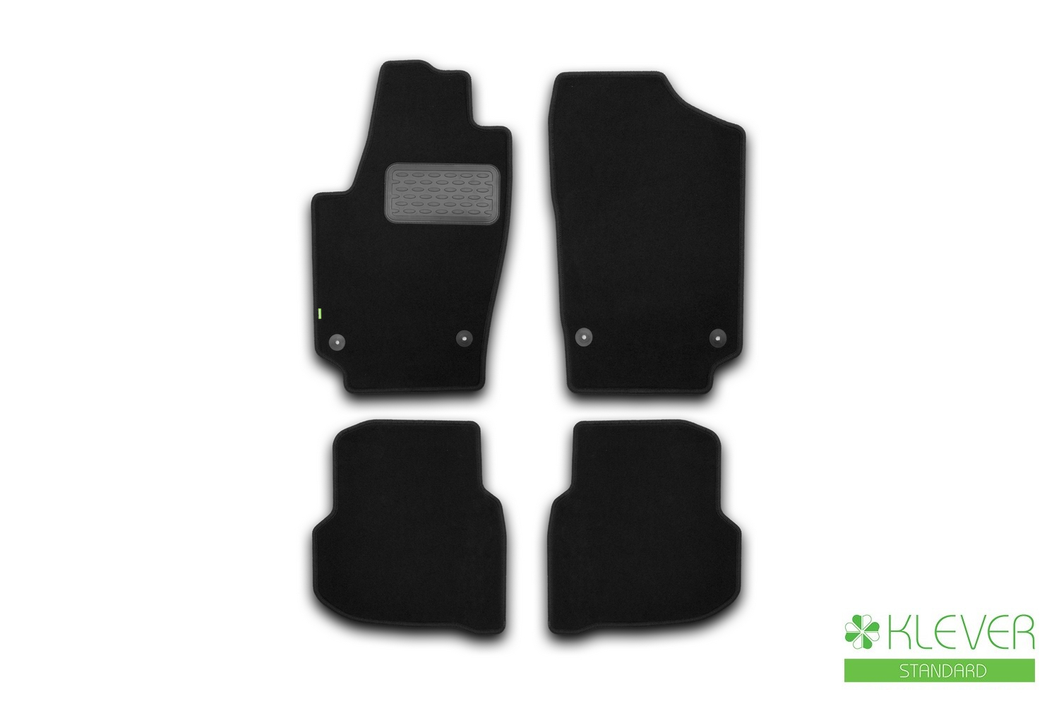 Коврики в салон ворсовые для VOLKSWAGEN Polo 2010-2020 седан Klever 4 шт. Standard / Фольксваген Поло
