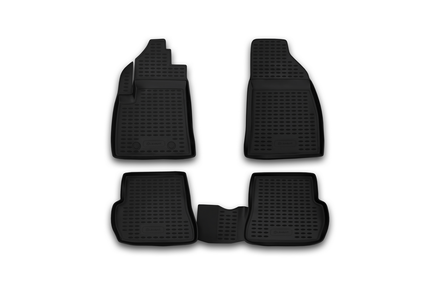 Коврики в салон 2D для FORD Fusion 2002-н.в., Fiesta 2002-2008 хэтчбек Element 4 шт. черный полиуретан / Форд Фьюжн
