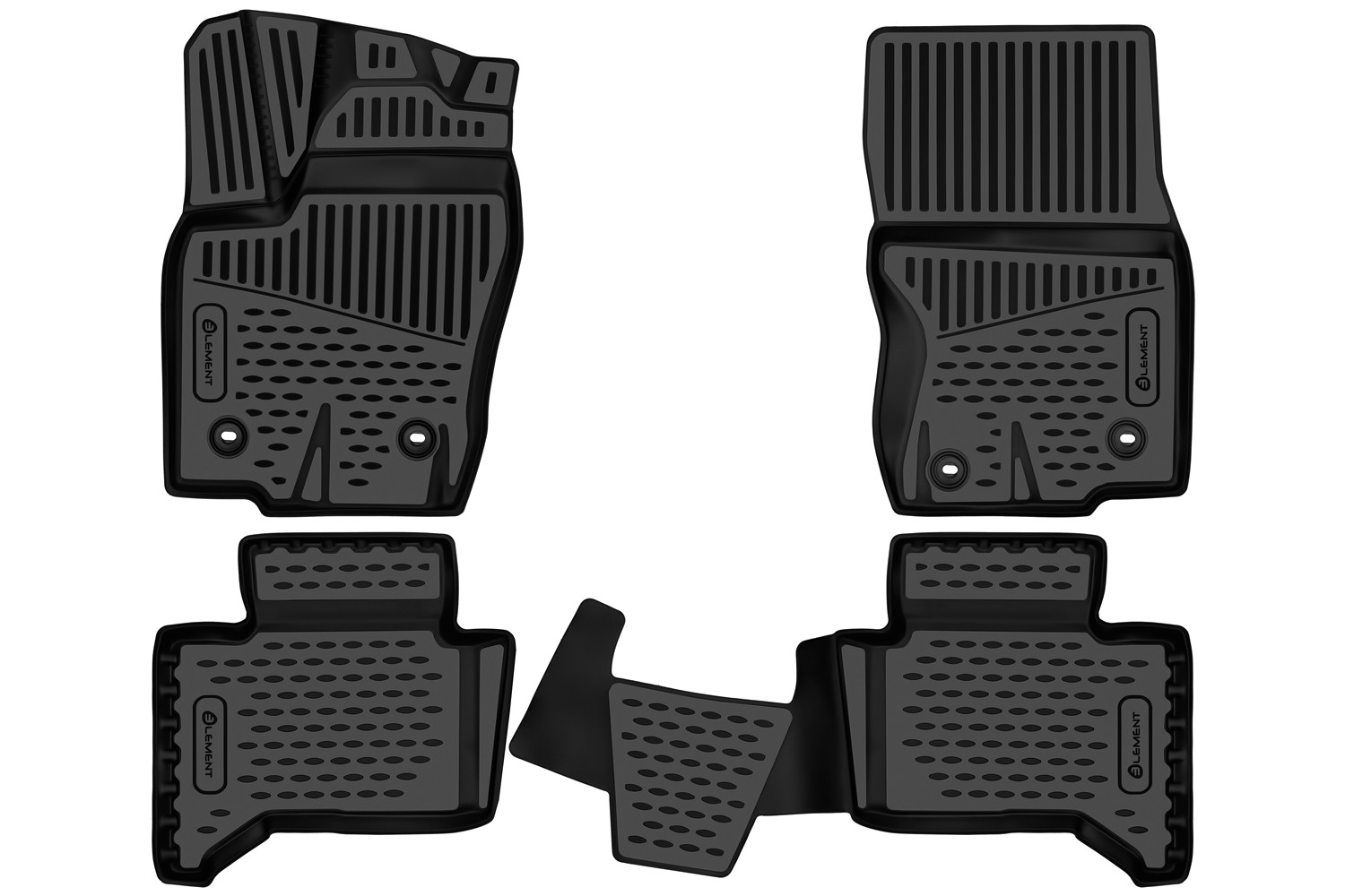 Коврики 3D в салон для TOYOTA Land Cruiser Prado (250) 2023- Внед, 5мест, с накладкой на тоннеле, 4шт.(полиуретан) / Тойота Ленд крузер прадо