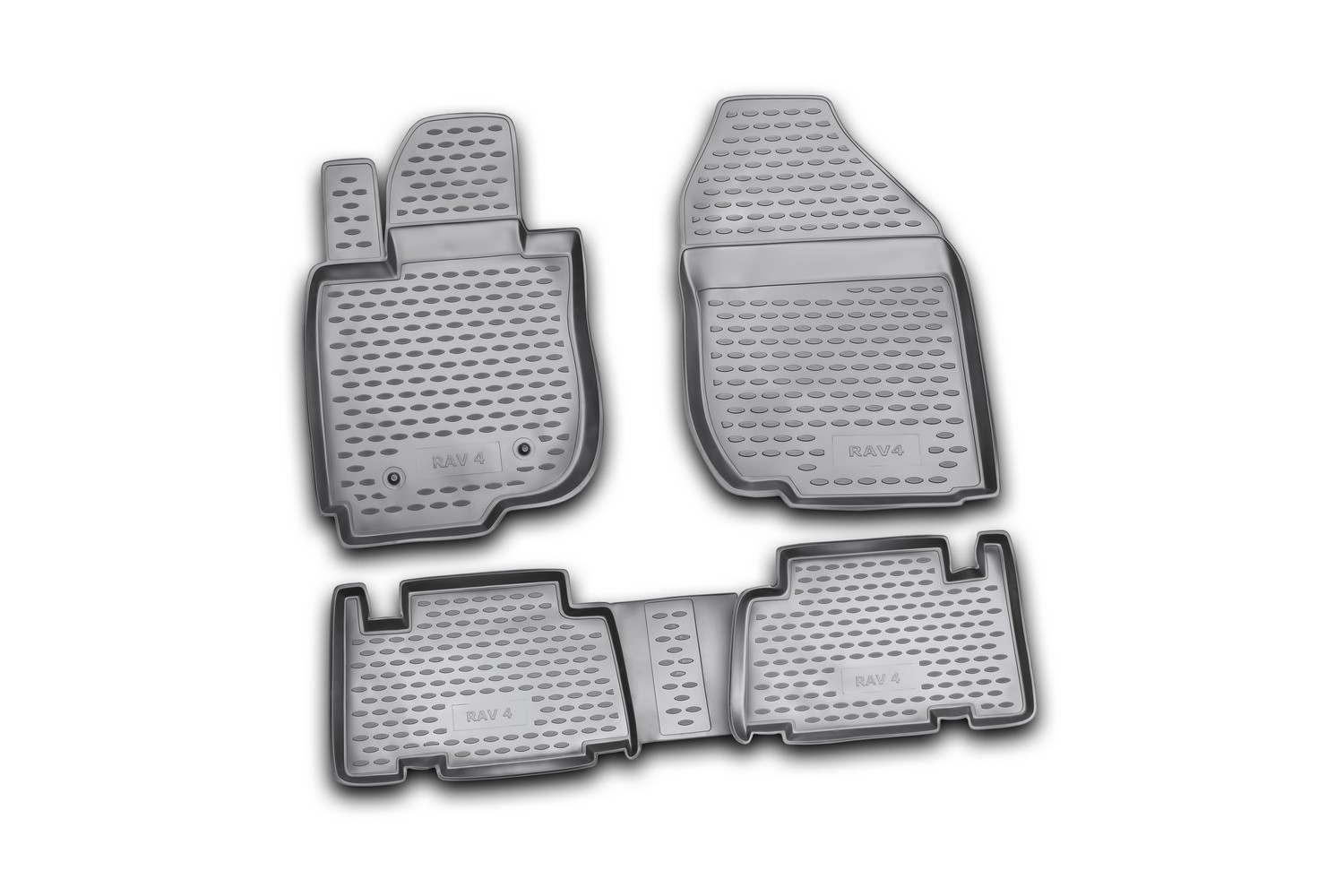 Коврики в салон TOYOTA RAV4 01/2006-2010, 4 шт. (полиуретан, серые) / Тойота Рав 4
