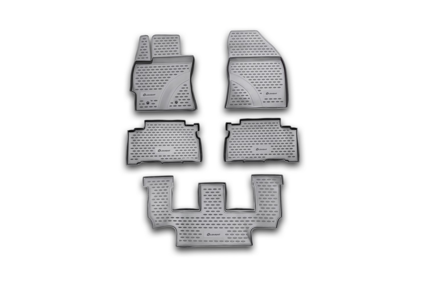 Коврики в салон TOYOTA Verso, 3 ряда 10/2009-2013, 5 шт. (полиуретан) / Тойота Версо
