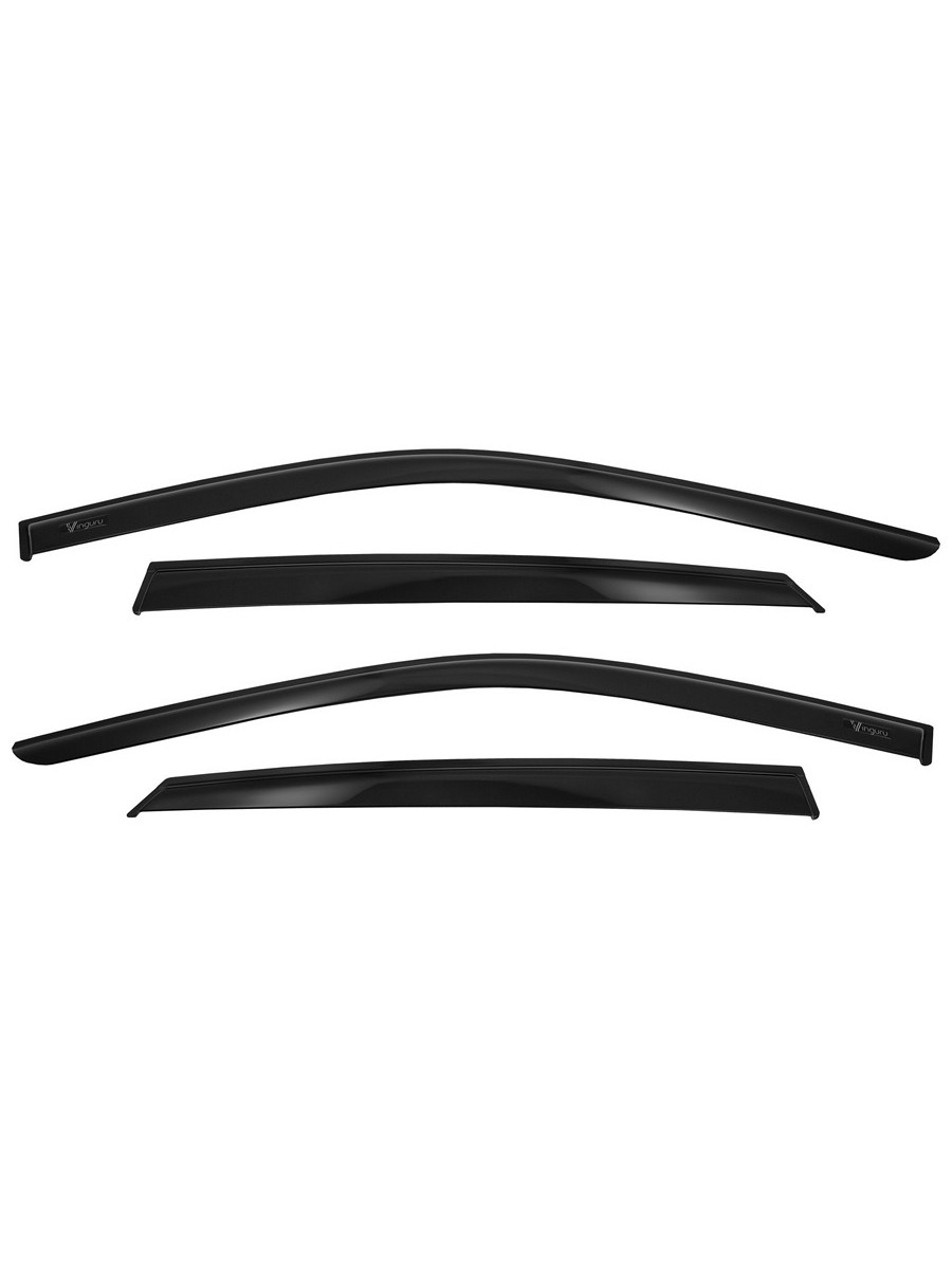 Дефлекторы окон Vinguru LADA Granta 2011-2018, 2018- /лифтбек/накладные/скотч/комплект  4шт./литьевой поликарбонат / Лада Гранта