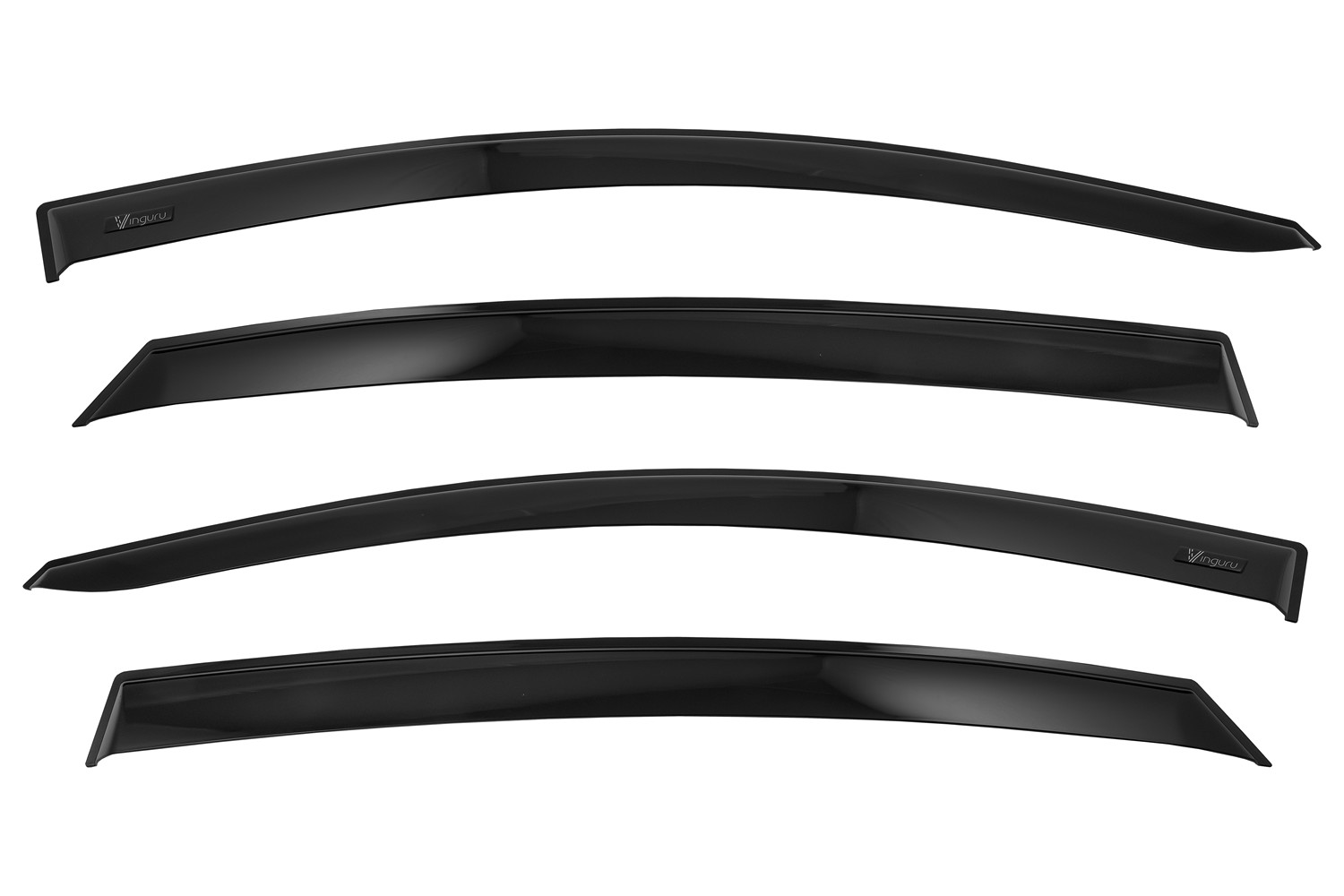 Дефлекторы окон Vinguru NISSAN Almera 2012-2018 /сед/накладные/скотч/комплект  4 шт./литьевой поликарбонат / Ниссан Альмера