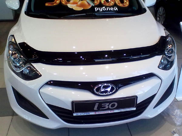 Дефлектор капота темный HYUNDAI i30 2012-2017 / Хендай Ай30