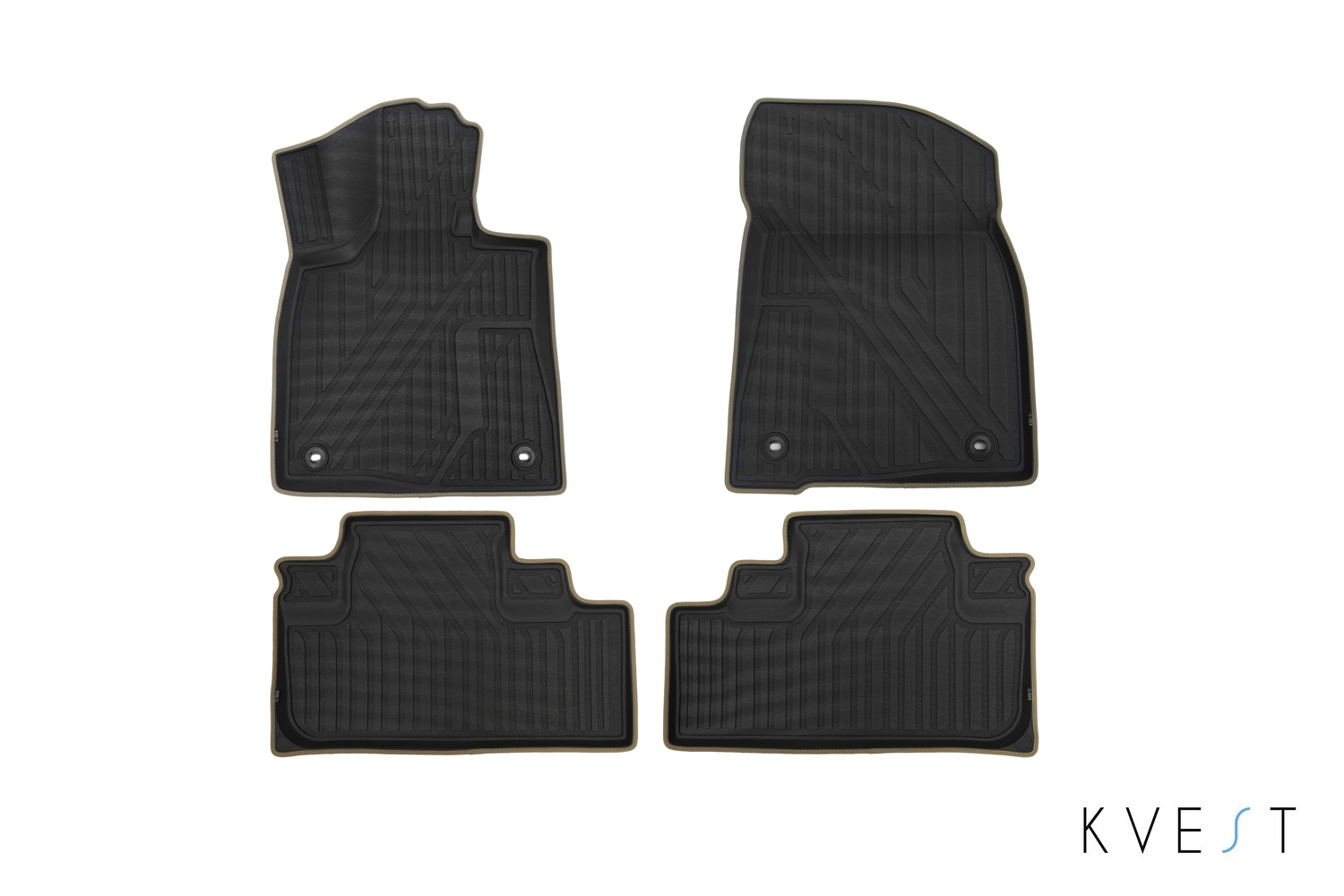 Коврики KVEST 3D в салон для LEXUS RX (IV, IVr), 2015-2019, 2019-, 4 шт. (полиуретан, серый, бежевый) в коробе / Лексус РХ