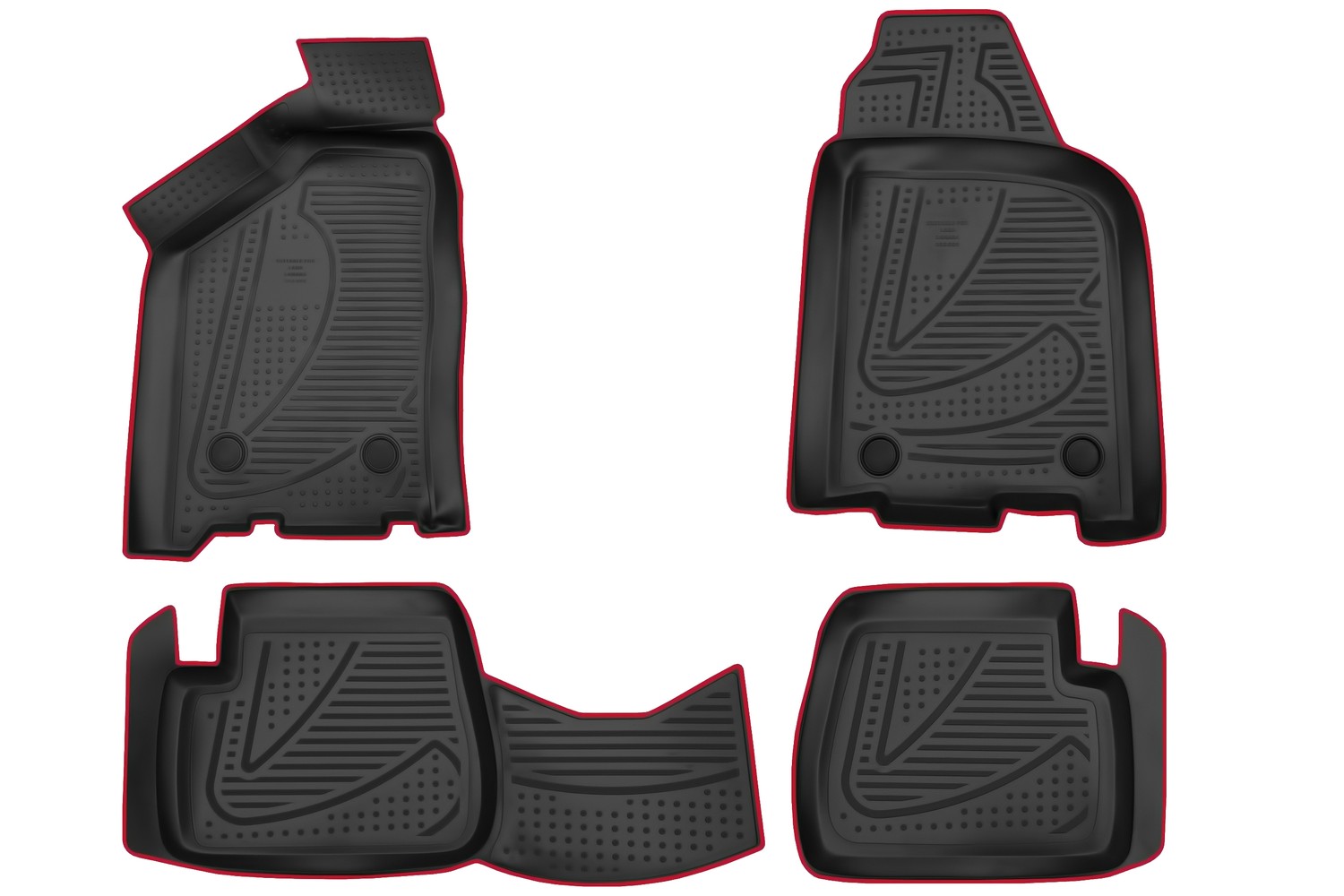 Коврики в салон 3D для LADA (ВАЗ) Samara/2109/21099/2113/2114/2115 седан Element красный кант, полиуретан / Лада