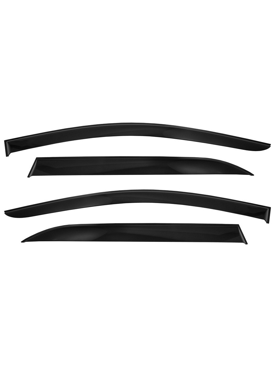 Дефлекторы окон Vinguru RENAULT Logan II 2012-2018, 2018- /сед/накладные/скотч/комплект  4 шт./литьевой поликарбонат / Рено Логан