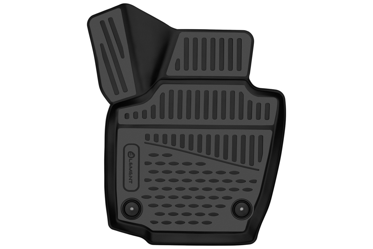 Коврик в салон 3D для SKODA Rapid 2012-2017 (I), 2017-2020 (I рест.), 2020-2023 (II) универсал Element передний левый, черный полиуретан / Шкода Рапид