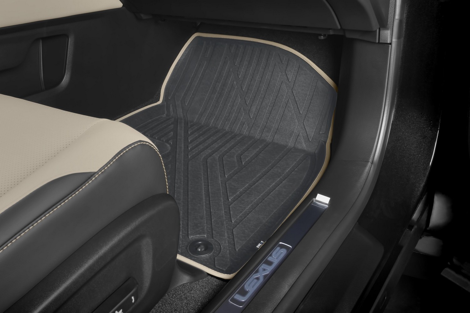 Коврики KVEST 3D в салон для LEXUS RX (IV, IVr), 2015-2019, 2019-, 4 шт. (полиуретан, серый, бежевый) в коробе / Лексус РХ