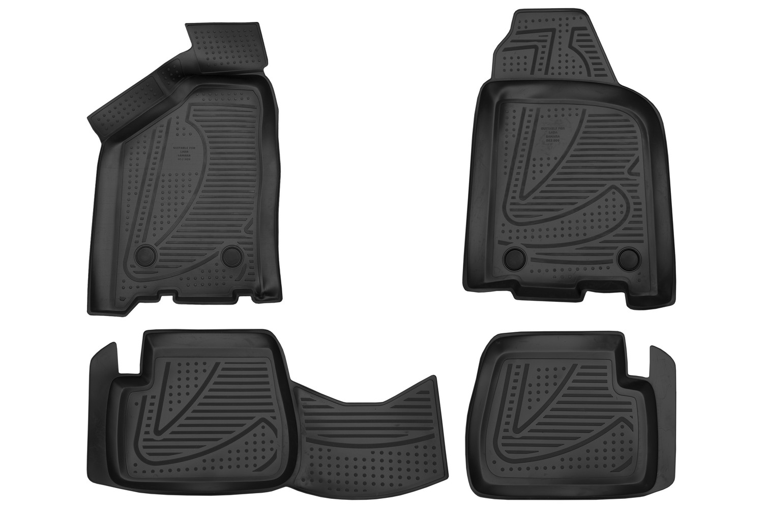 Коврики в салон 3D для LADA (ВАЗ) Samara/2109/21099/2113/2114/2115 седан Element черный кант, полиуретан / Лада