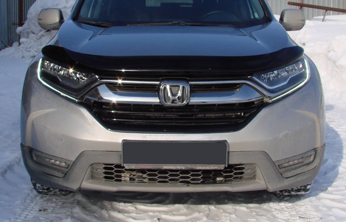 Дефлектор капота Honda CR-V, 16-, темный / Хонда ЦРВ