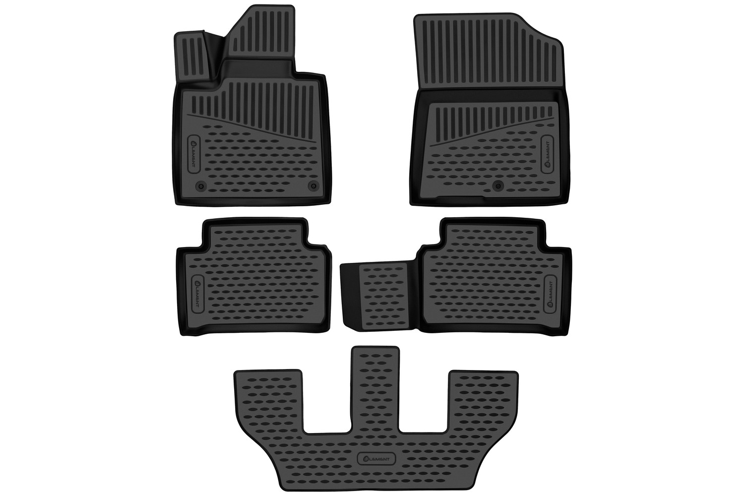 Коврики 3D в салон для KIA Sorento IV 2020 - , внедорожник, 7 мест, 5шт. (полиуретан) / Киа Соренто