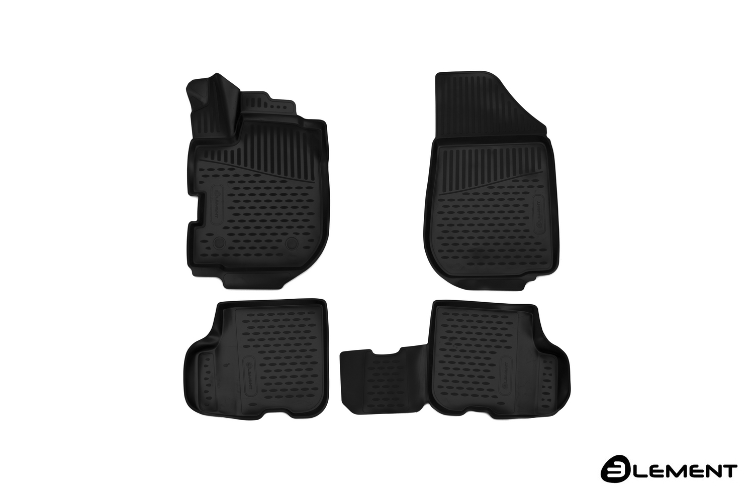 Коврики 3D в салон для RENAULT Sandero Stepway (II) 2013-2018 (с ручкой для дистанционного открытия лючка бензобака), хб., 4 шт. (полиуретан) / Рено С