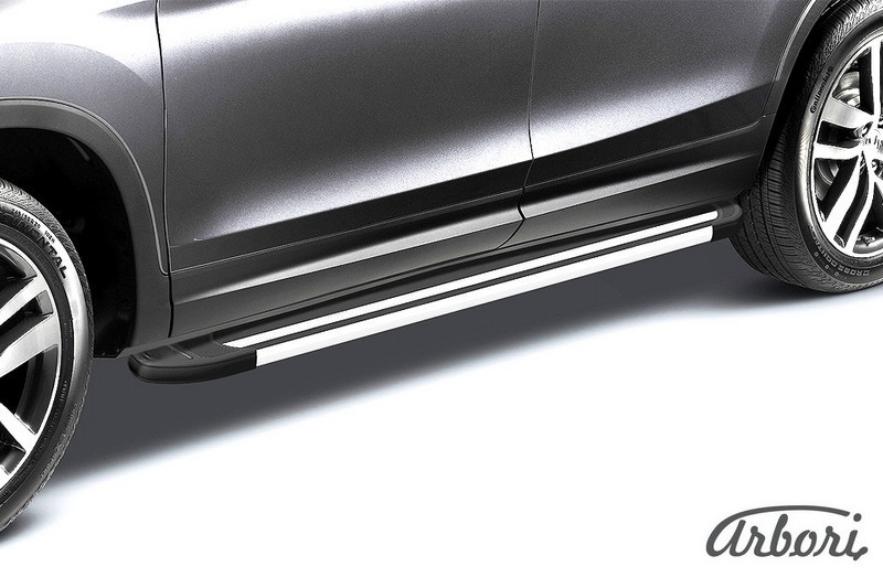 Комплект алюминиевых порогов Arbori "Luxe Black" длина 1600мм без крепежа