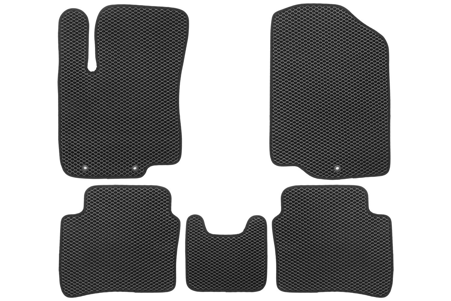 Коврики в салон EVA для HYUNDAI Solaris (I, Ir) 2010-2017 / KIA Rio (III, IIIr) 2011-2017 (черная окантовка), 5шт. / Хендай Солярис