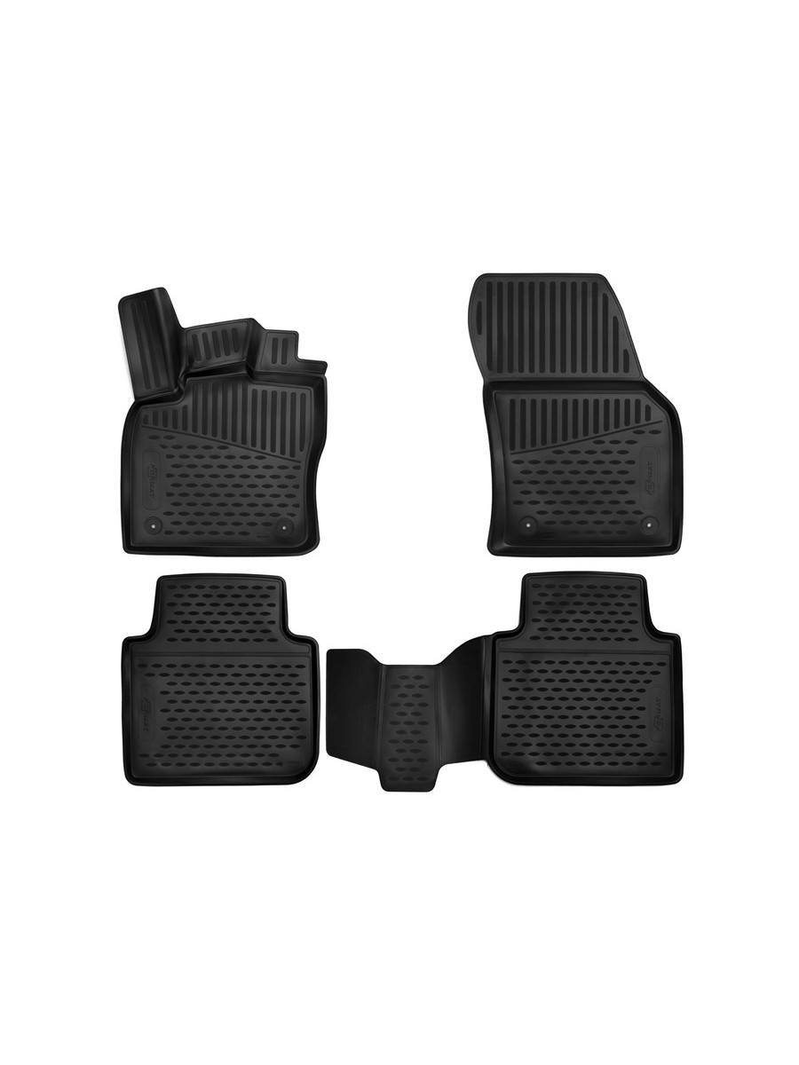 Коврики 3D в салон подходит для SKODA Kodiaq (I, Ir), 2016-, 4 шт. (ПУ, повышенная износостойкость)  / Шкода Кодиак
