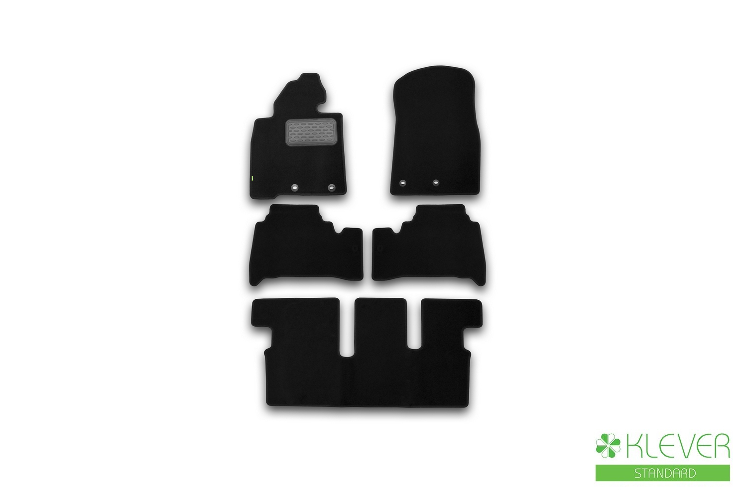 Коврики в салон Klever Standard TOYOTA Land Cruiser 200, 7 мест, АКПП, 2007-2012, 2012-2015, 2015-2021, внед., 5 шт. (текстиль) / Тойота Ленд крузер