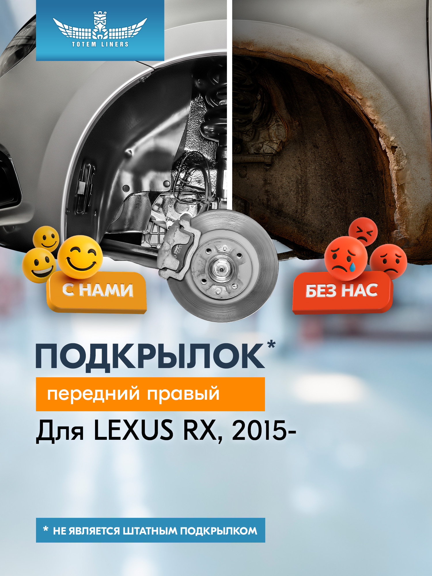 Подкрылок LEXUS RX, 2015- (передний правый) / Лексус РХ