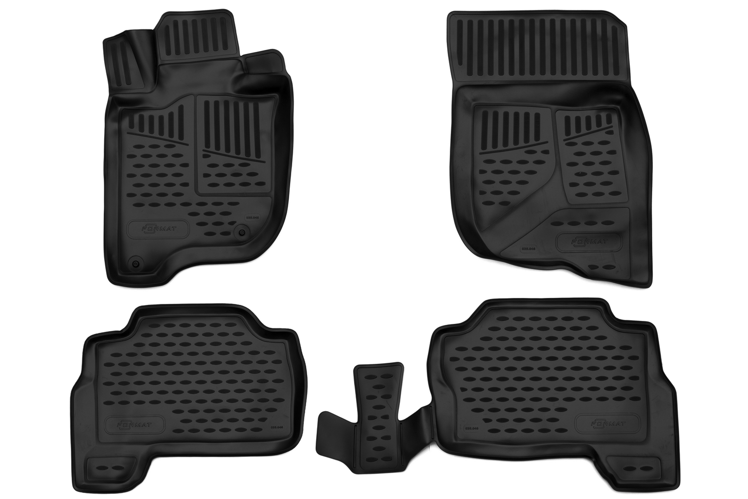 Коврики 3D в салон для MITSUBISHI Pajero Sport (III, IIIp), 2015-, 4 шт. (Повышенная устойчивость, повышенная износостойкость) / Митсубиси Паджеро спорт